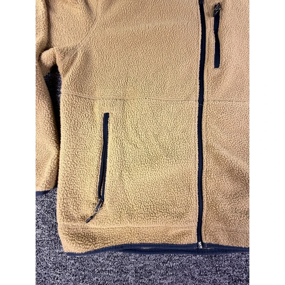 Free Country Fleece Jacket Mens 2XL 50-52 Camel Long Sleeve Full Zip Winter